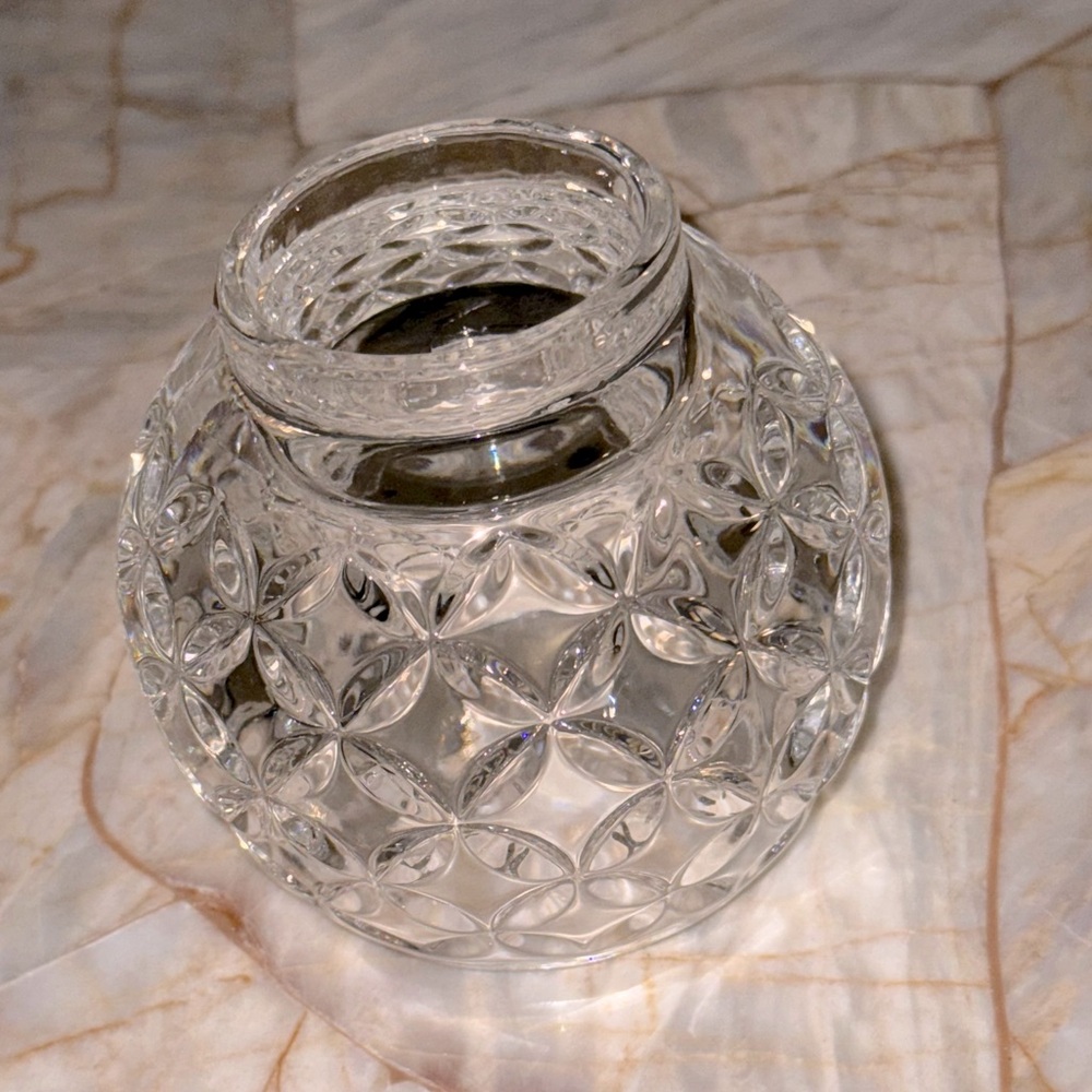 Glass Diamond-Cut Crystal Votive‎ Candle Holder